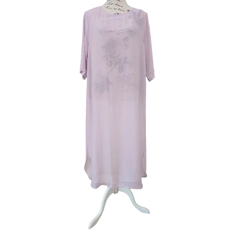 Moochi lilac chiffon layering top/dress, size 14