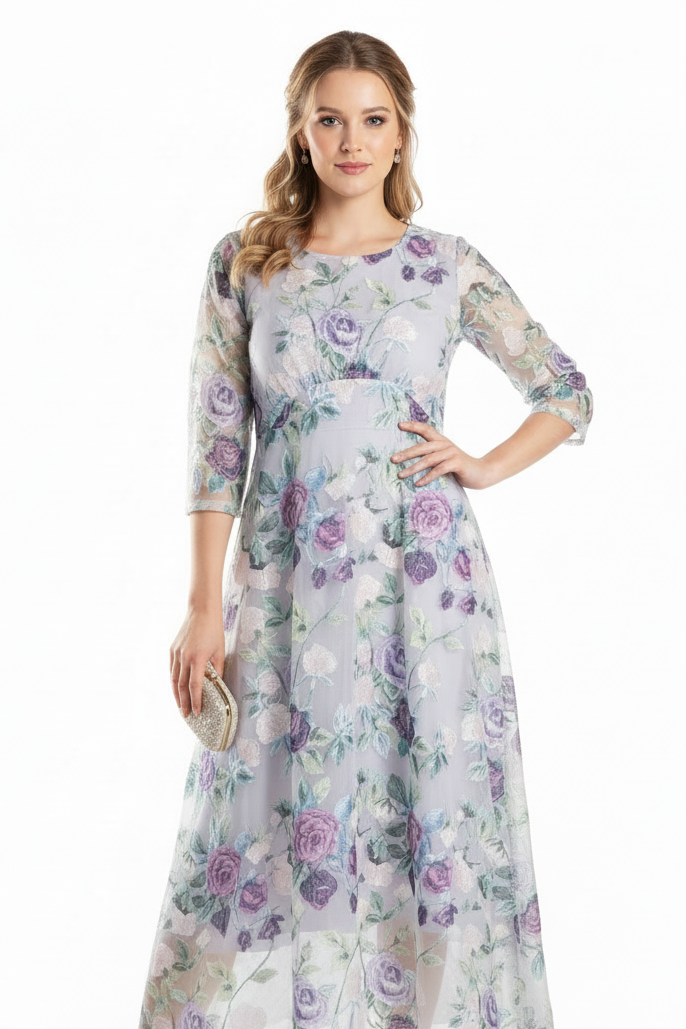 Jellicoe purple embroidered dress, size L, 14-16