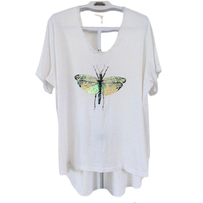 Rubi Yaya white dragonfly T, size 20+
