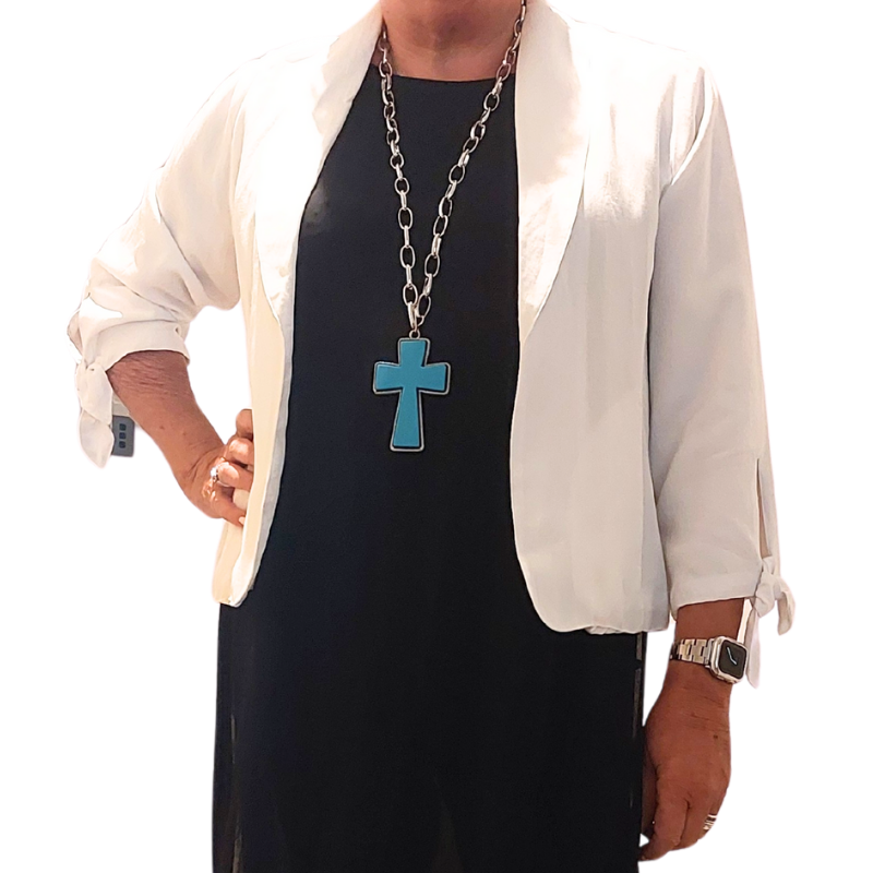 Jeanswest white jacket, size 14-16