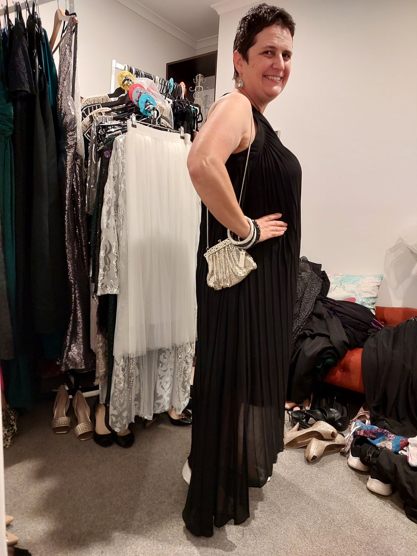 Oroton silver evening bag- HIRE