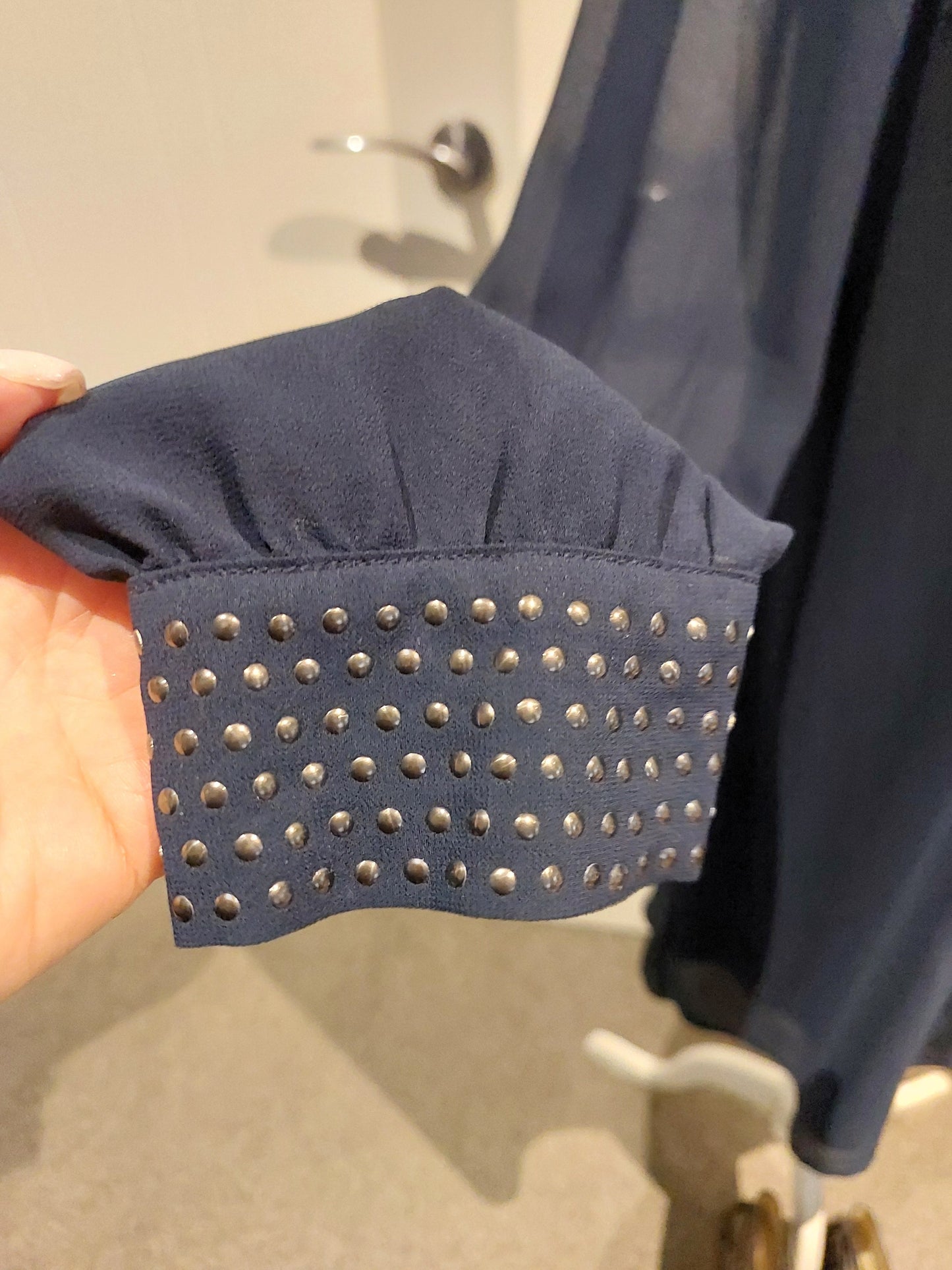 Vila navy chiffon formal dress/top, size 14