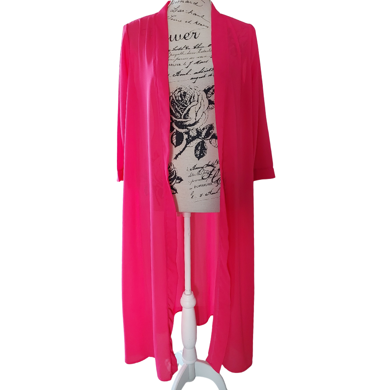 NEW pink chiffon layering coat, size 12-14
