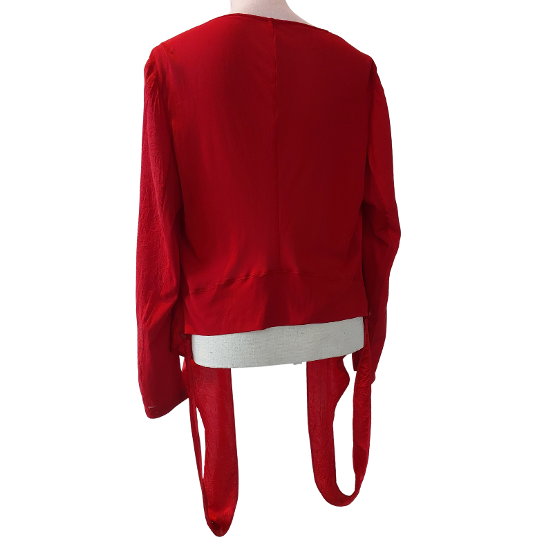 Annah S maroon mesh back shrug, size L, 14/16