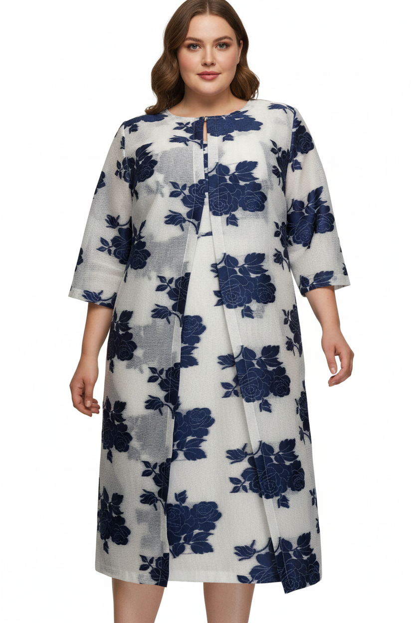 Lisabella navy/ivory dress & coat, size 20