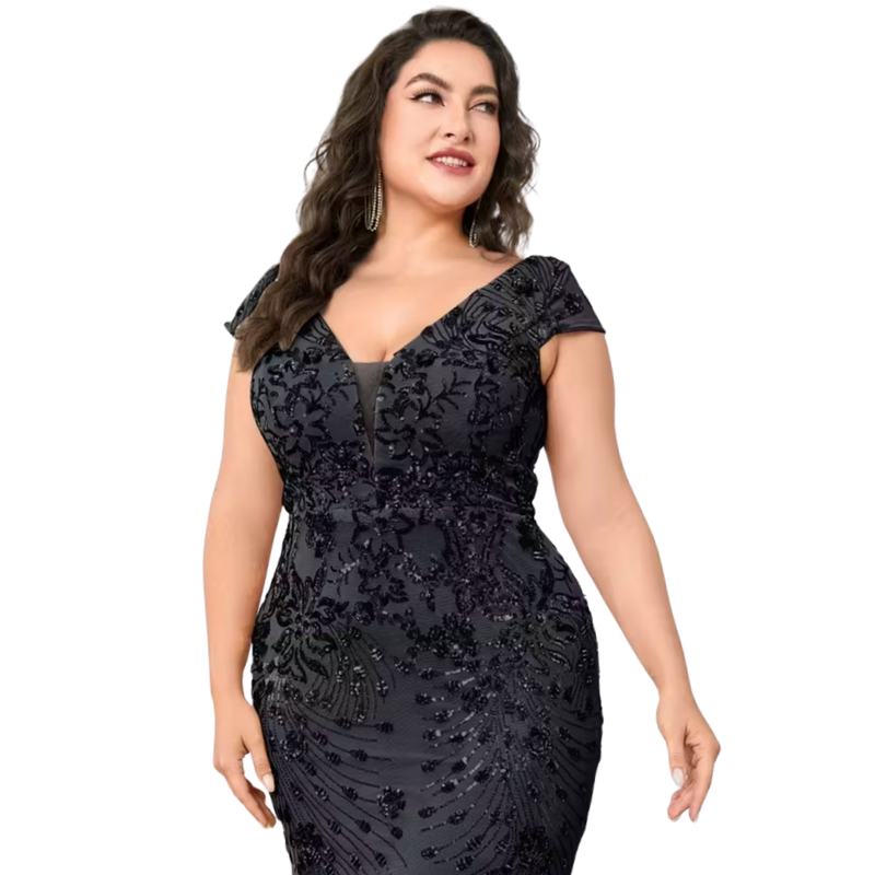 Black sparkly formal/ ball dress, size 16-18-HIRE