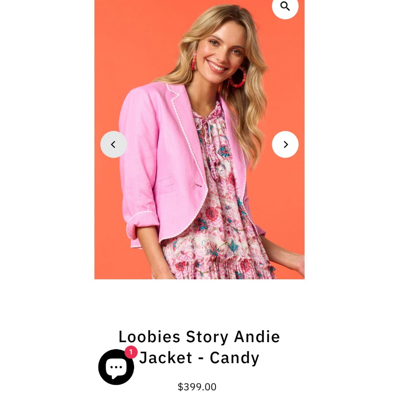 Loobies Story pink linen jacket, size 10-HIRE