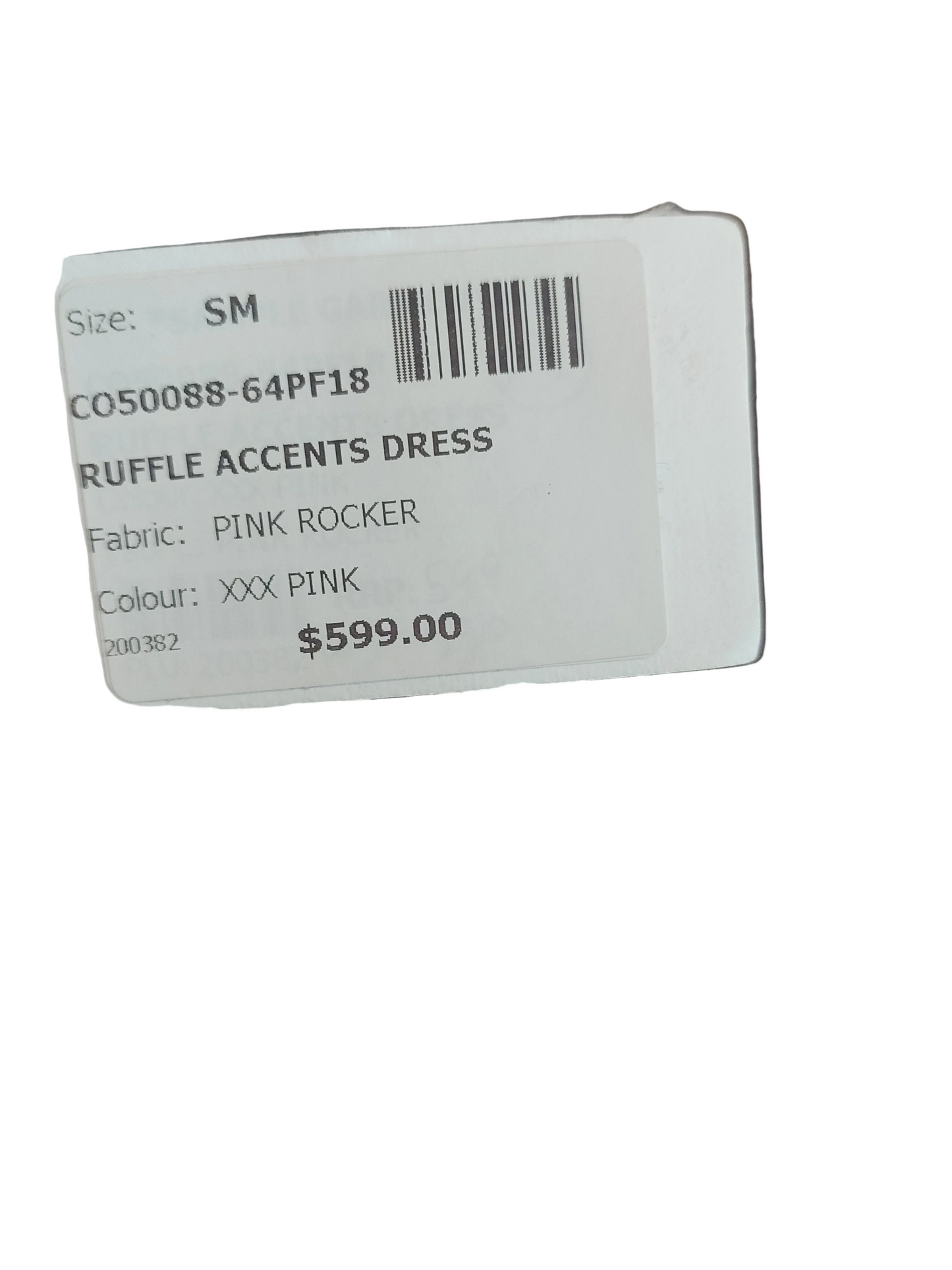 Cooper ruffle accents red silk dress, size S, 10, retail $599