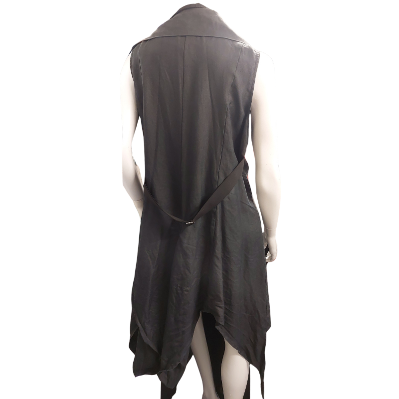 Nicola Waite Designer grey/black viscose layering top, size 4/14