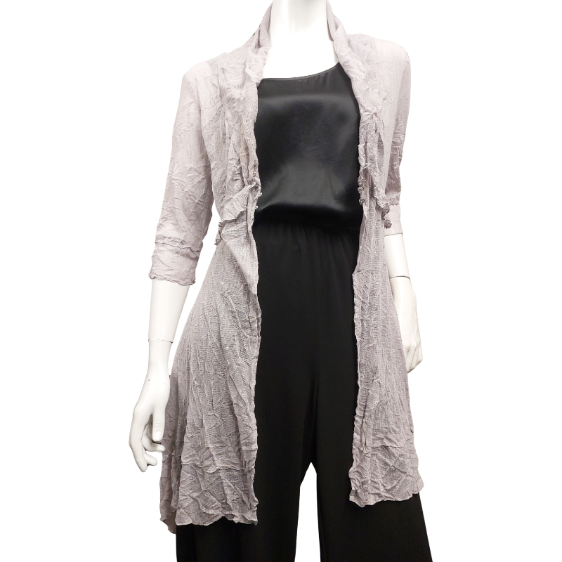 Jetblonde silver grey mesh coat, size 10