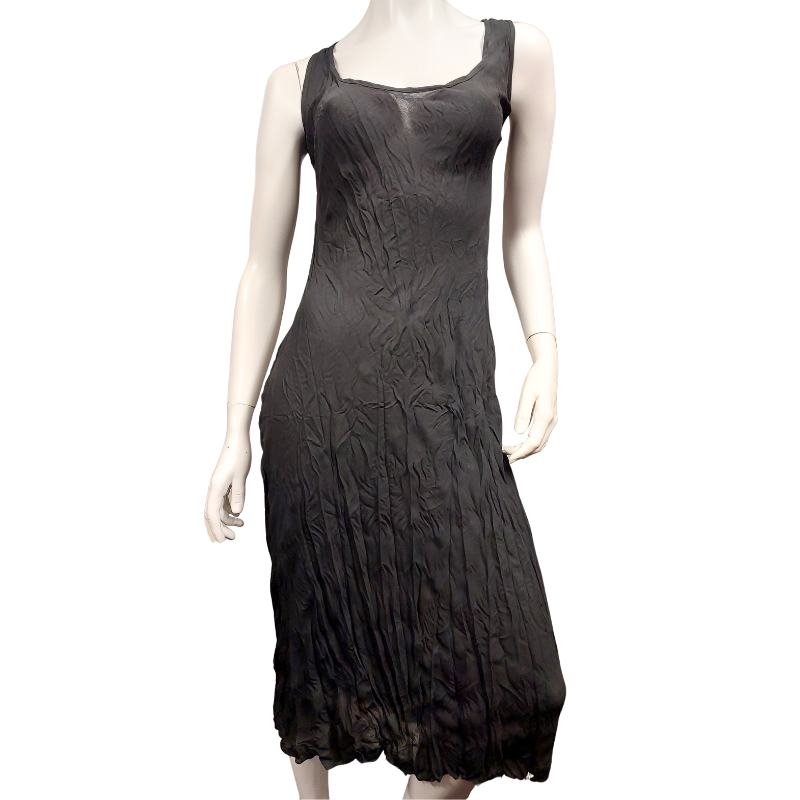 HIRE-Jellicoe black crushed slip dress