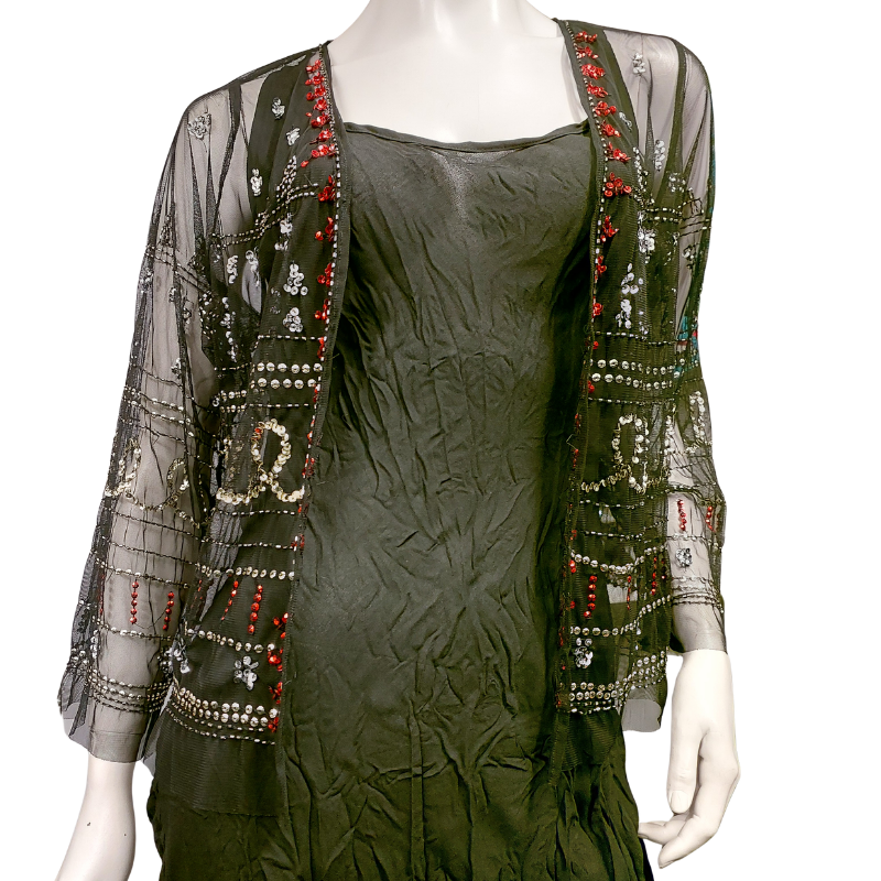 Ruby Yaya black sheer sequin jacket, size M, 14