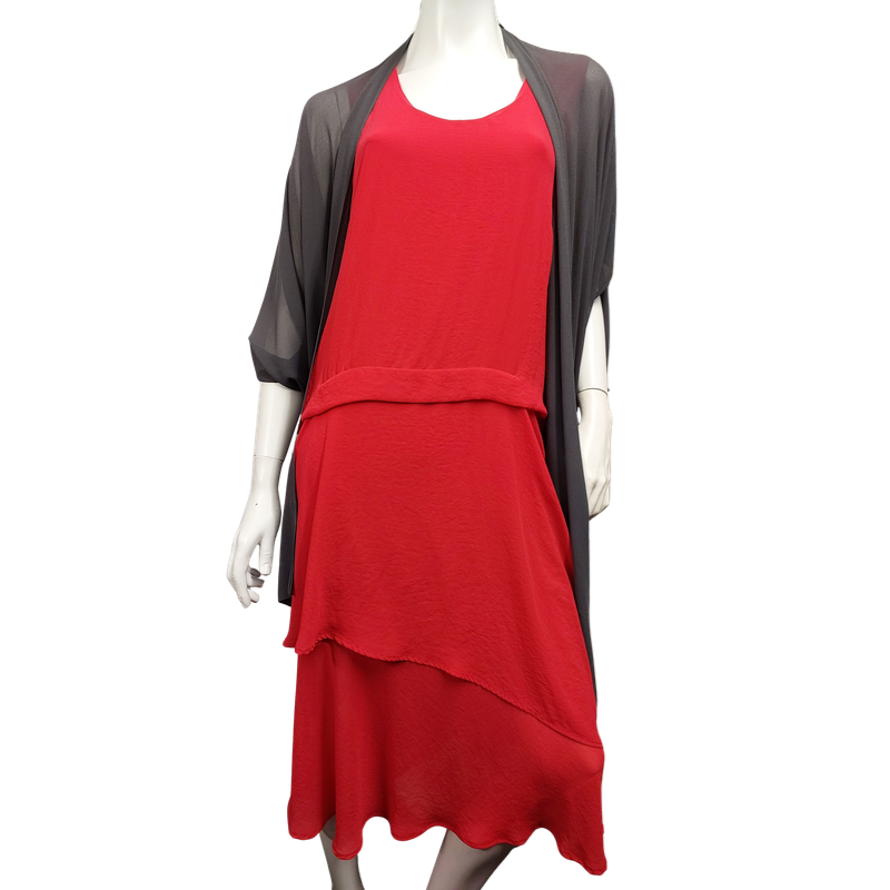 NEW Bazaar raspberry red chiffon dress, size 18 - retail $297