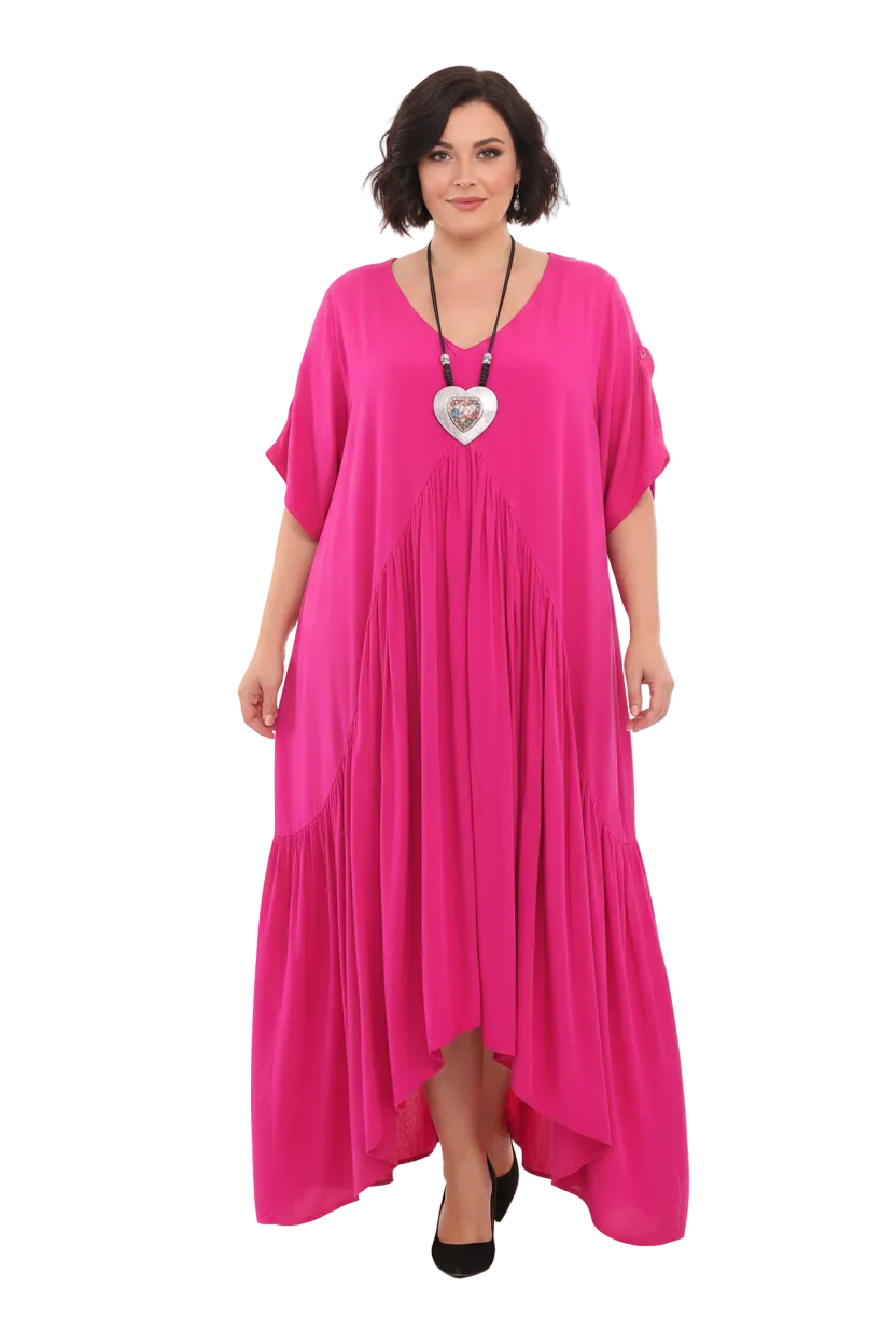 PQ The Label pink rayon maxi dress, size F, 20-22-24