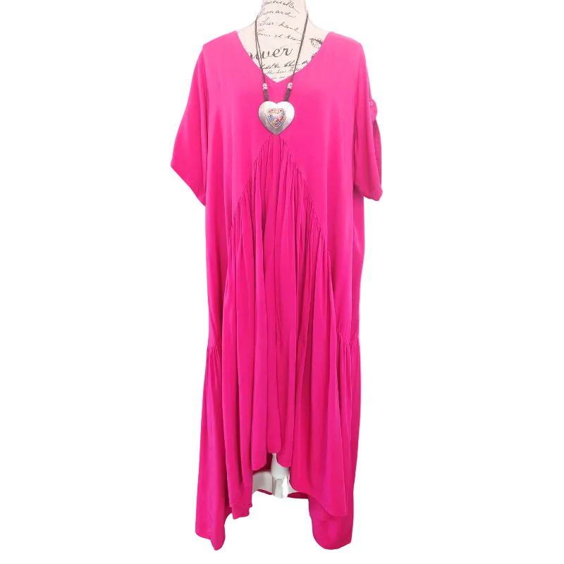 PQ The Label pink rayon maxi dress, size F, 20-22-24