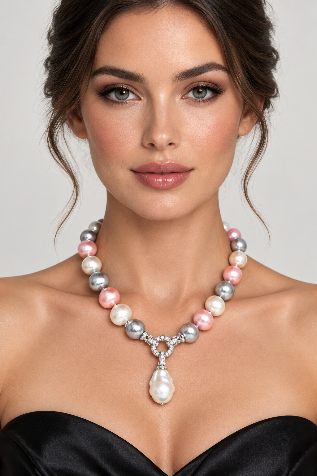 NEW Pearl Necklace with detachable pendant, 44cm