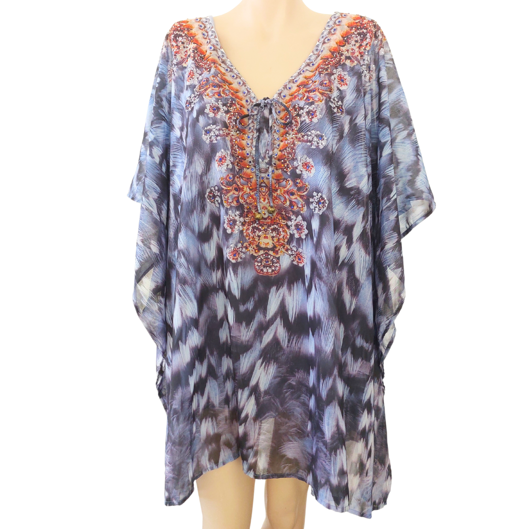Autograph purple bling beach coverup/top, size 18