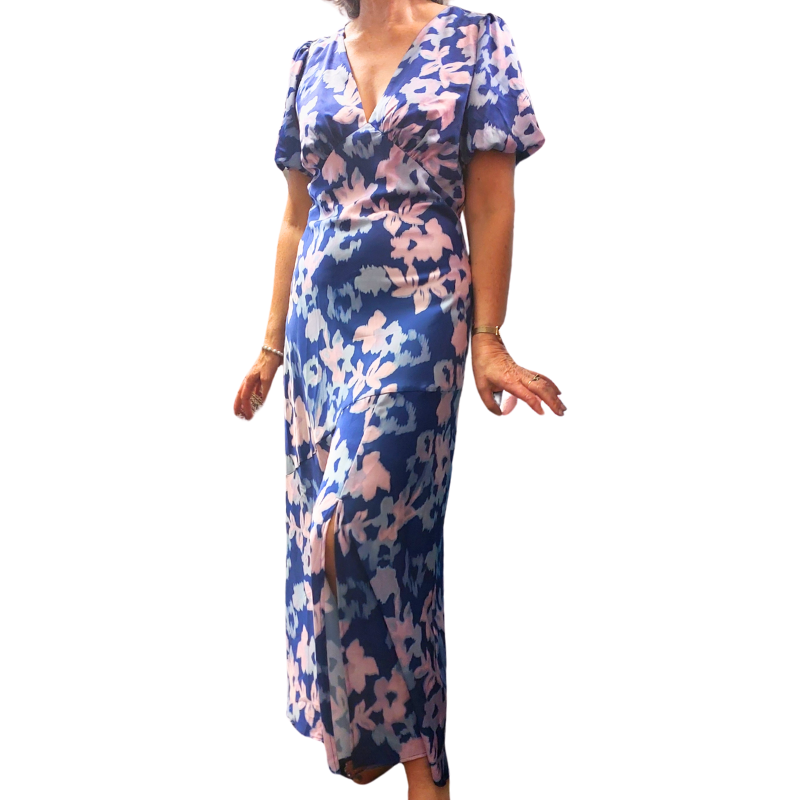 fitted lace wedding dress Harlow purple maxi dress size 10-12-14 – Anita V Fashion & Beauty