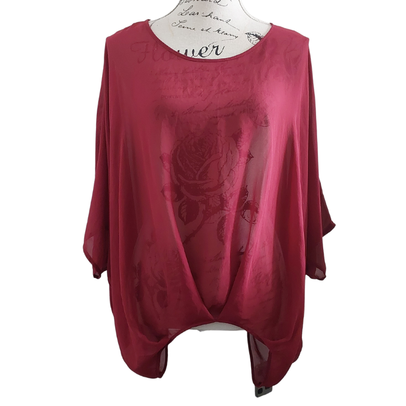 Burgundy top chiffon top