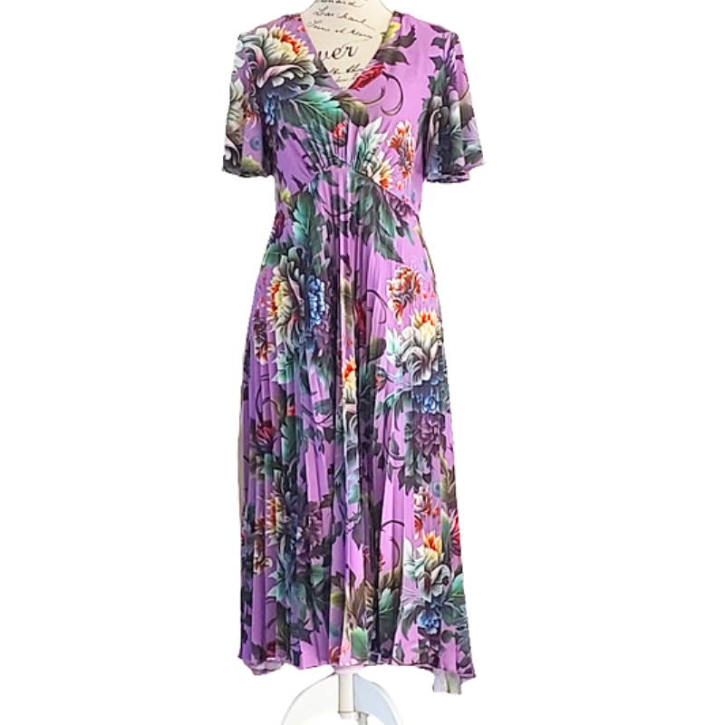New Annah S purple floral dress, size XS ๐ 8-10