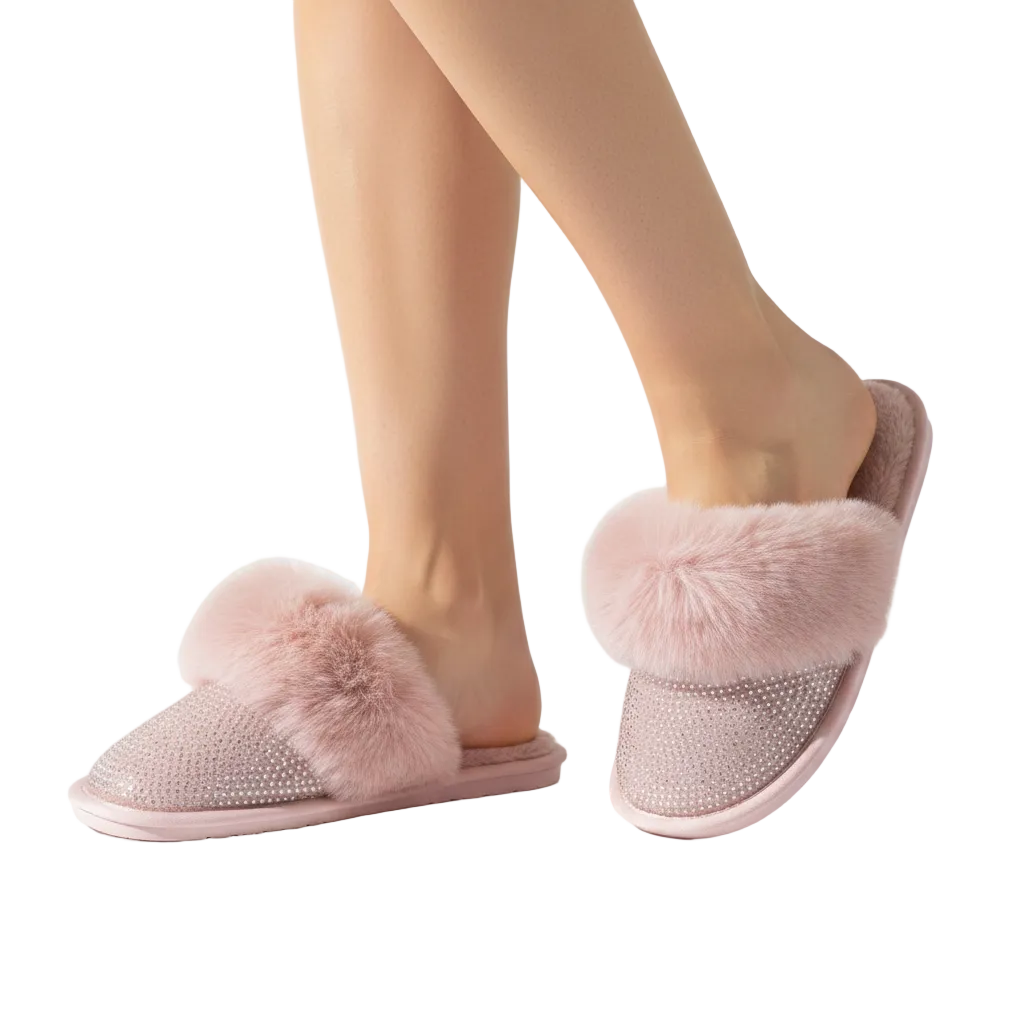 NEW pink sparkly slippers, size 6 & 9