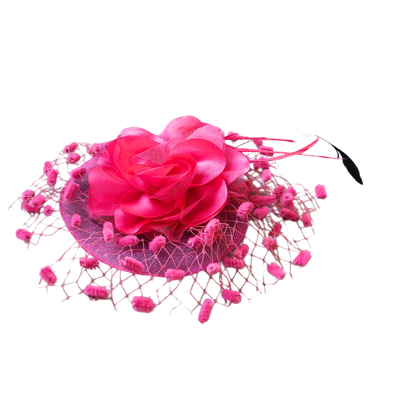 Hot pink fascinator-HIRE