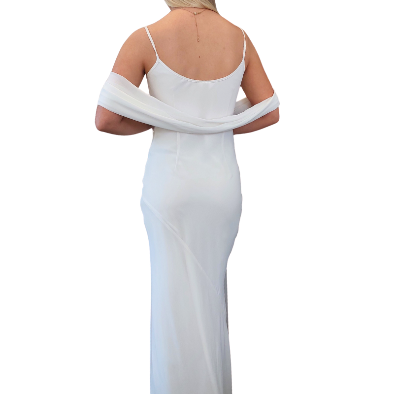 Ivory/white silky slip dress, size 10-12