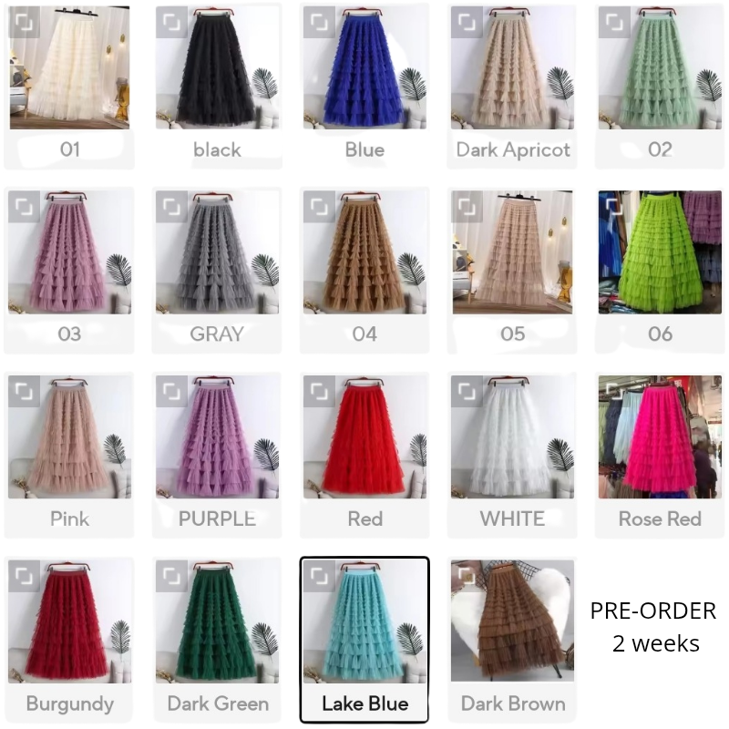 NEW tulle layered skirt, choice of colours, Pre-Order 2 weeks
