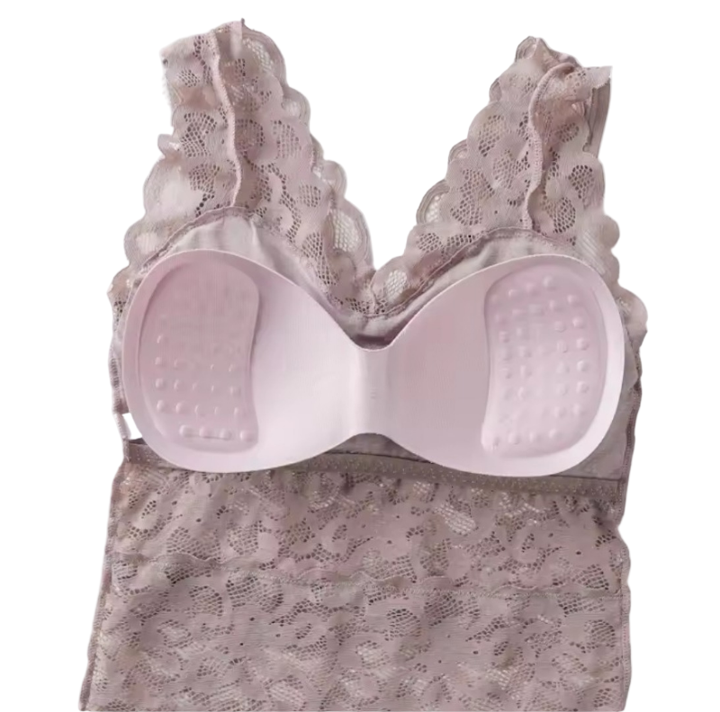 NEW tan lace bralette, size 8-10-12