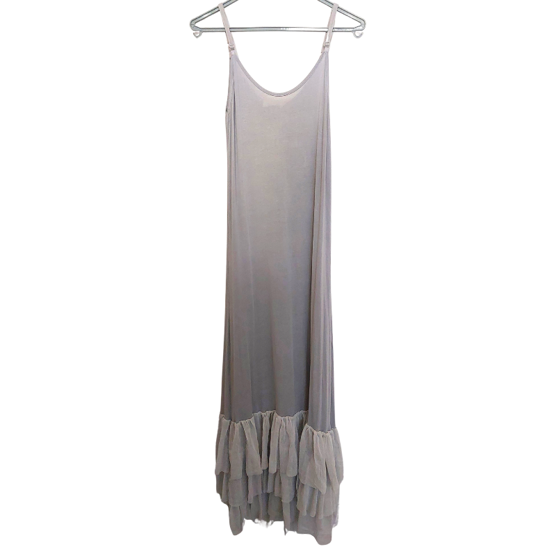 NEW Imagine grey ruffle mesh hem maxi slip, size 10-HIRE