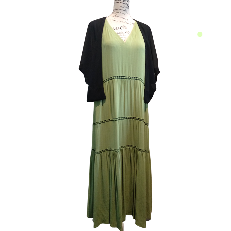 Loobies Story avocado green dress, size 14