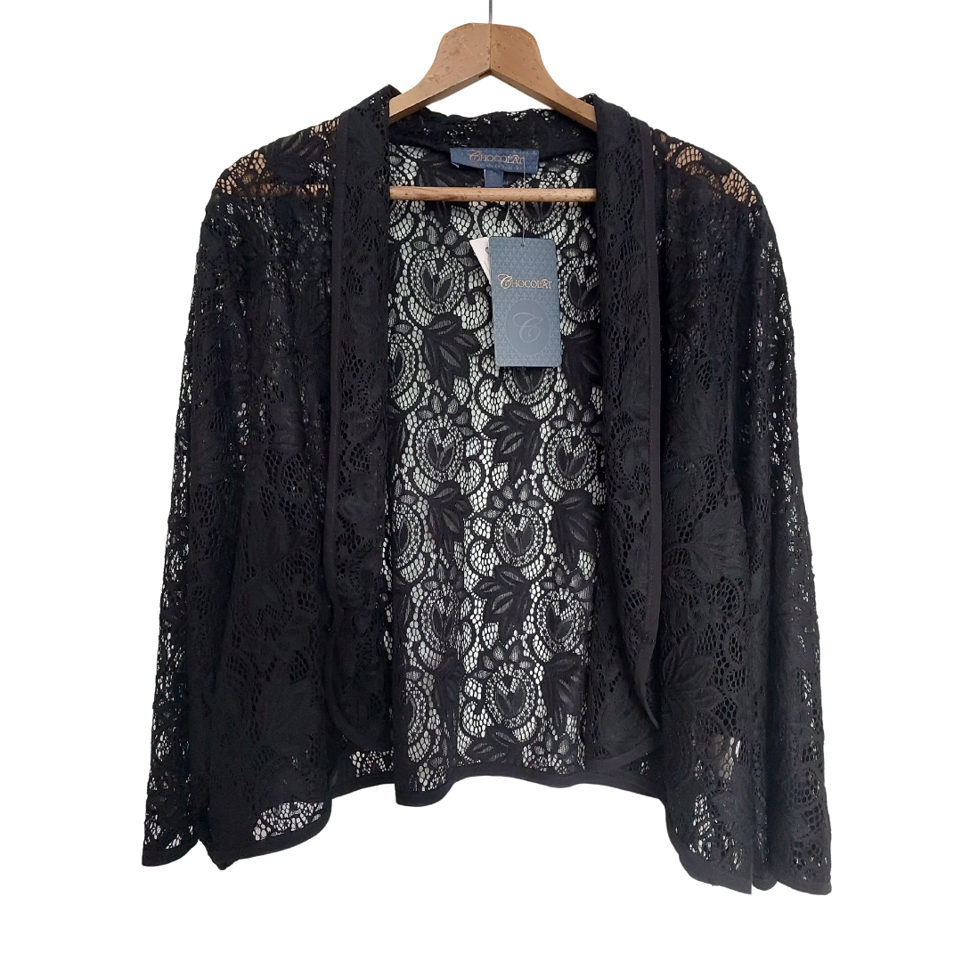 NEW Chocolat black lace cardigan size 24 Anita V Fashion Beauty