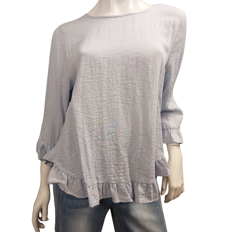 Blue viscose top, size 14