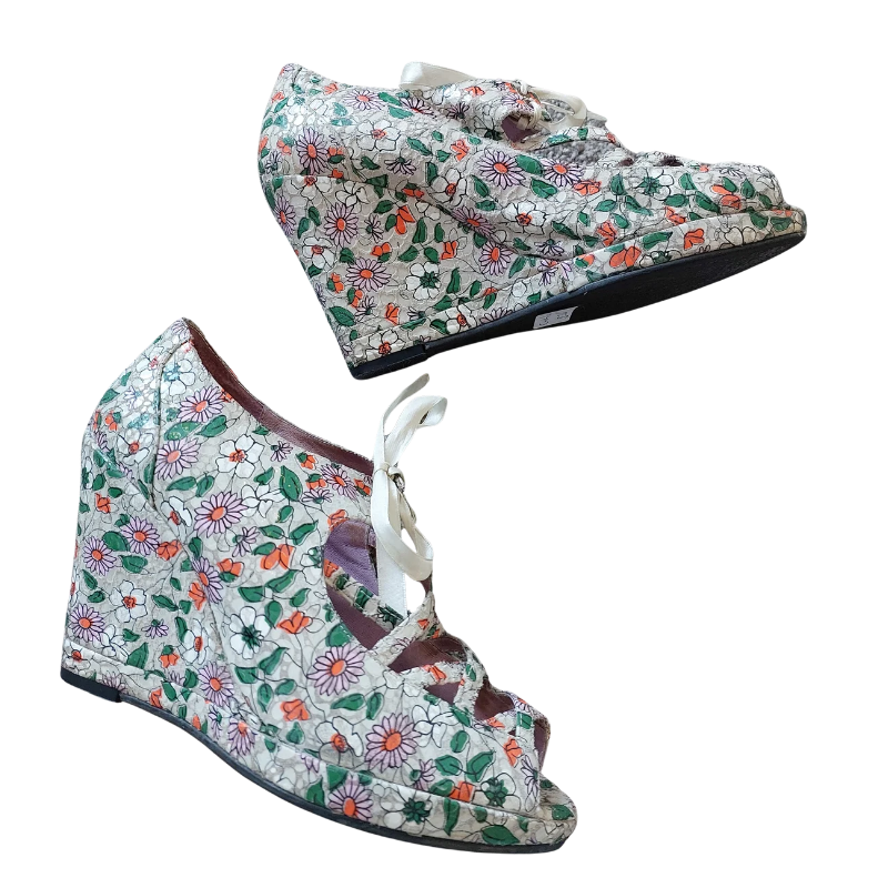 Cushla Reid floral wedges, size 39/8