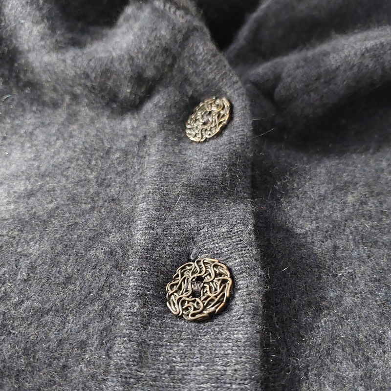 Merino Possum charcoal/ navy cardigan, size M/12