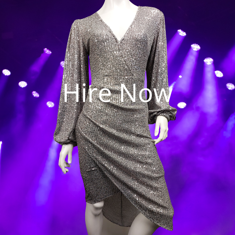 Silver sequin party dress, size 10