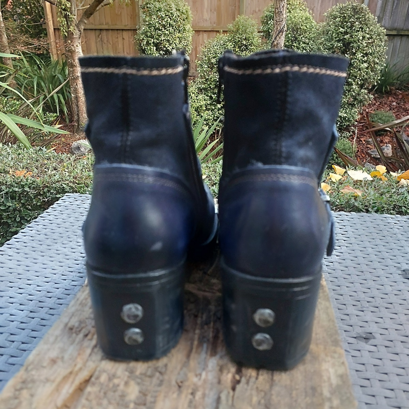 Fly London navy blue genuine leather boots, size 38/7