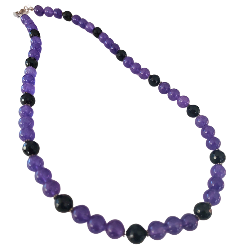 Malay jade & onyx stone necklace
