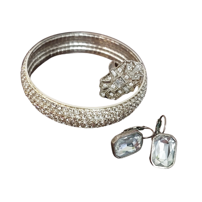 Silver bling bangle, HIRE ONLY