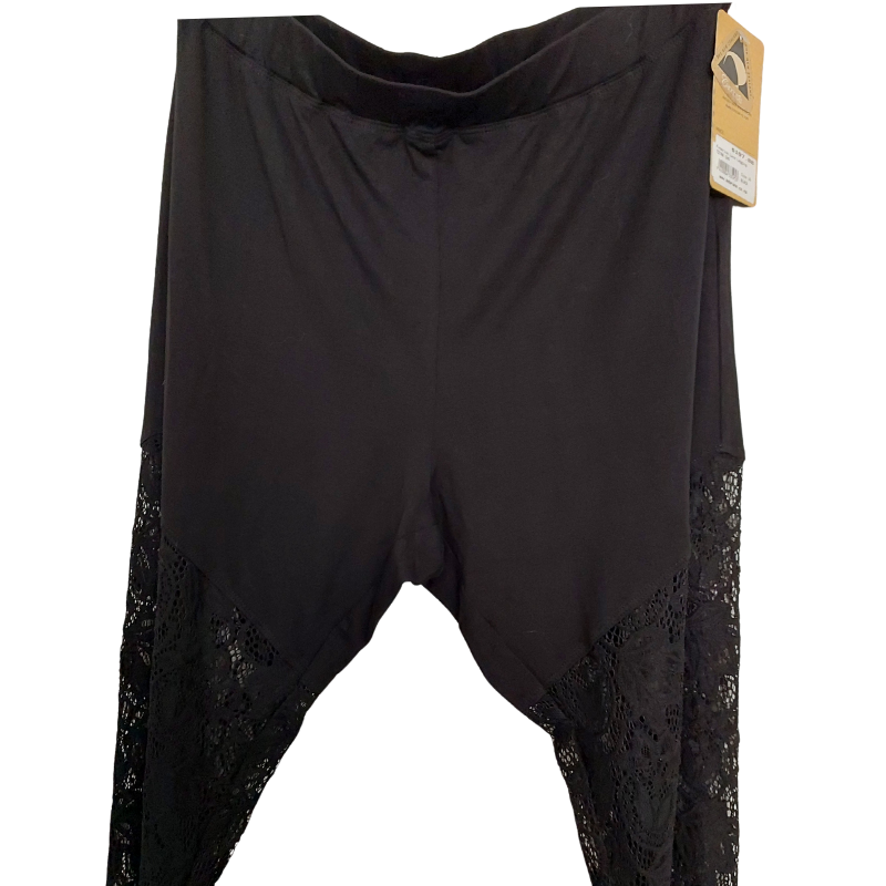 NEW Chocolat black lace leggings, size 16