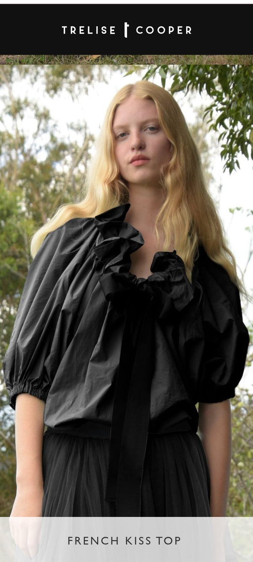 Trelise Cooper black Poplan Mad top, size 10