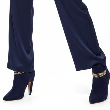 Kardashian blue suede boot heels, size 8