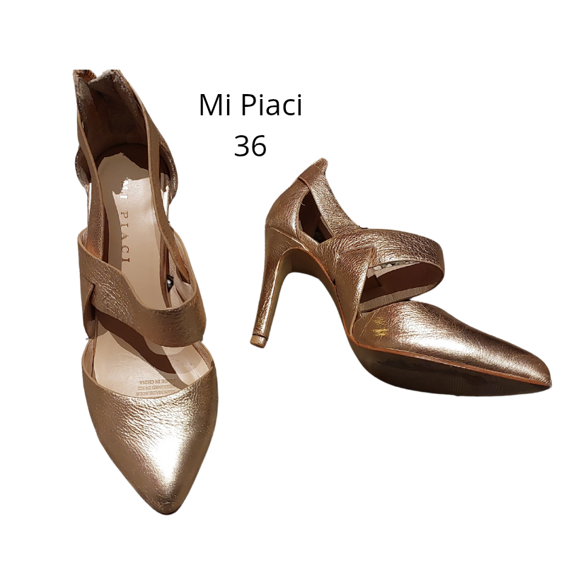 Mi Piaci rose gold leather heels, size 36/5