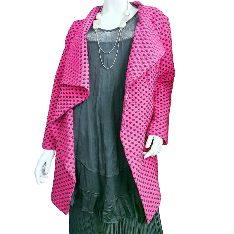 SALE-Annah S pink spotty jacket/coat, size L/16