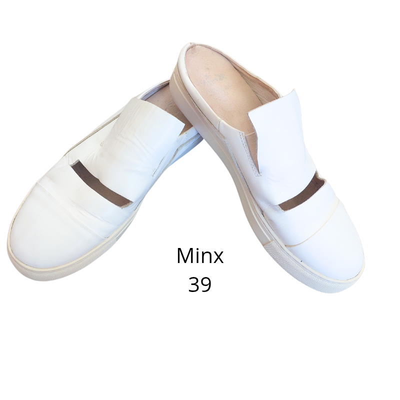 Minx white flats, size 39/8