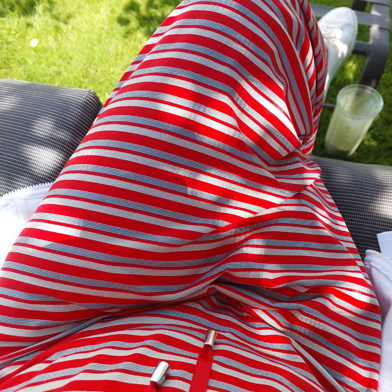 Zavarucci red striped maxi skirt, osfm/ size 10