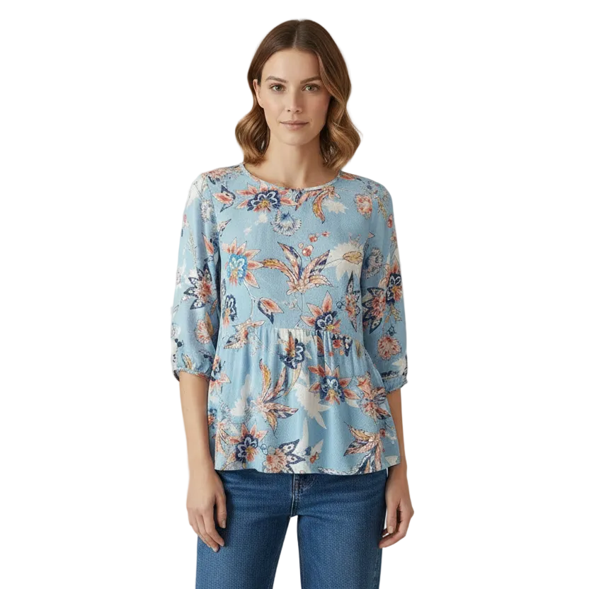 Loobies blue viscose top size 10