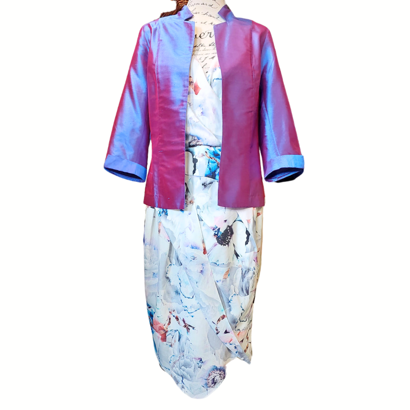 Cooper St ivory/ purple floral dress size 12