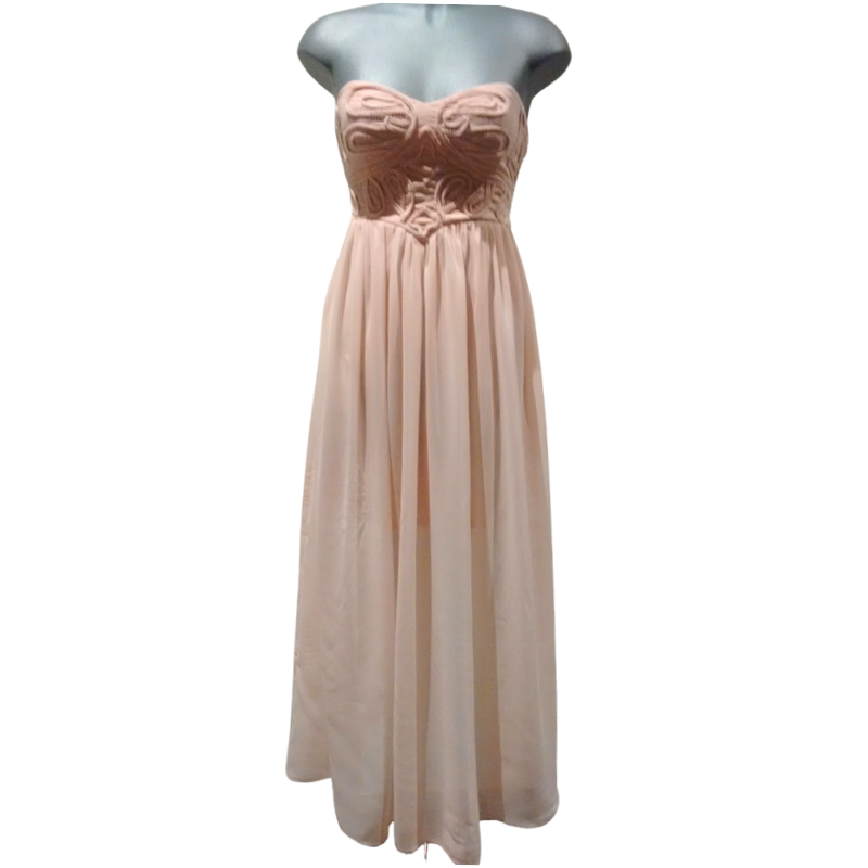 SALE x rental, peach strapless formal dress size 8/10