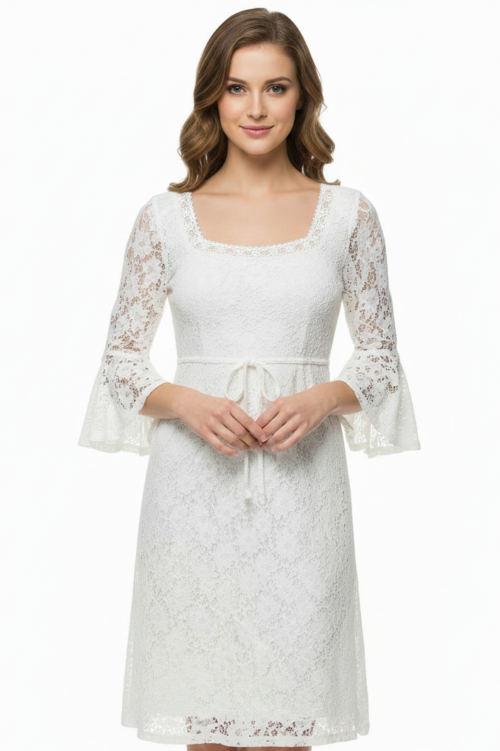 Laundry by Shelli Segal white lace dress, size 12